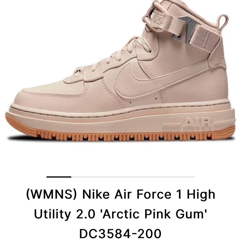 Nike Air Force 1 2.0 ladies high top. Size 5 1/2. Color: Arctic Pink Gum.